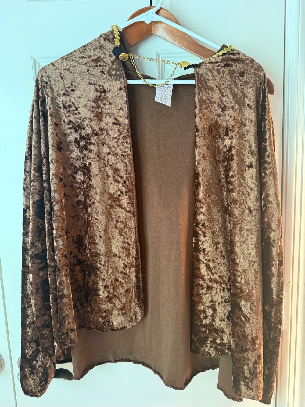 Spirit Velvet Open-Front costume cape - Brown